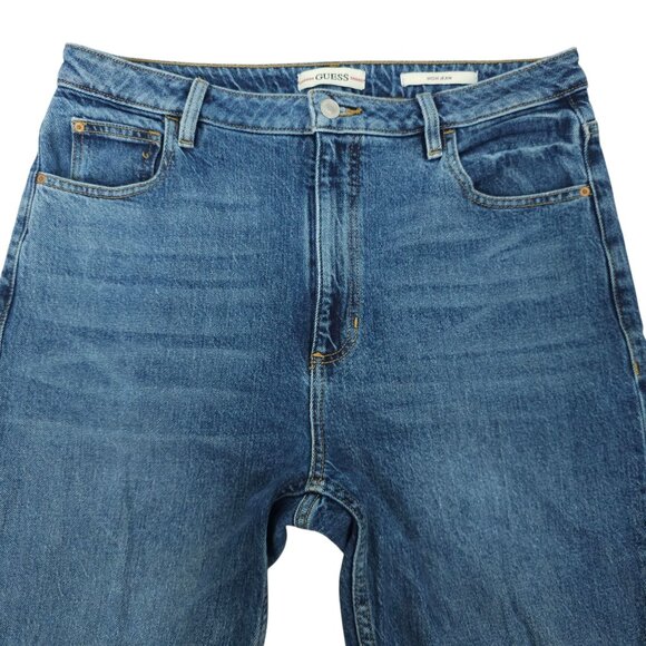 Guess Mom Jeans High Rise Womens 31x27 Med Wash Denim Ankle Style Cropped Pants - Picture 10 of 15